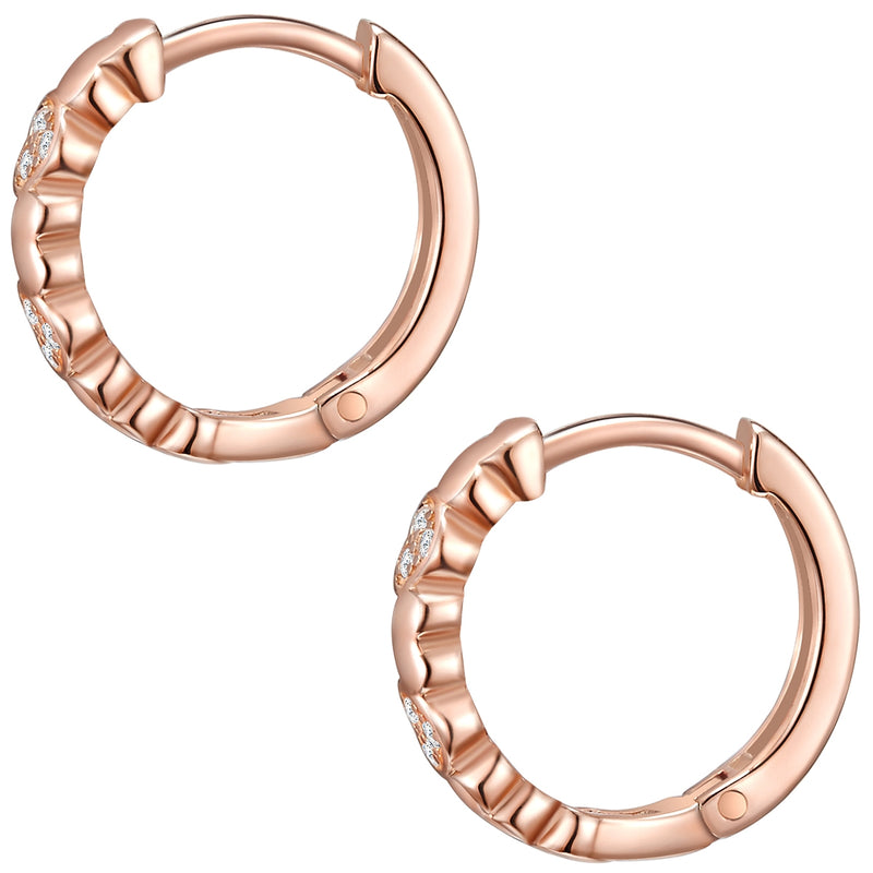 Creolen Sterling Silber roségold Zirkonia weiß