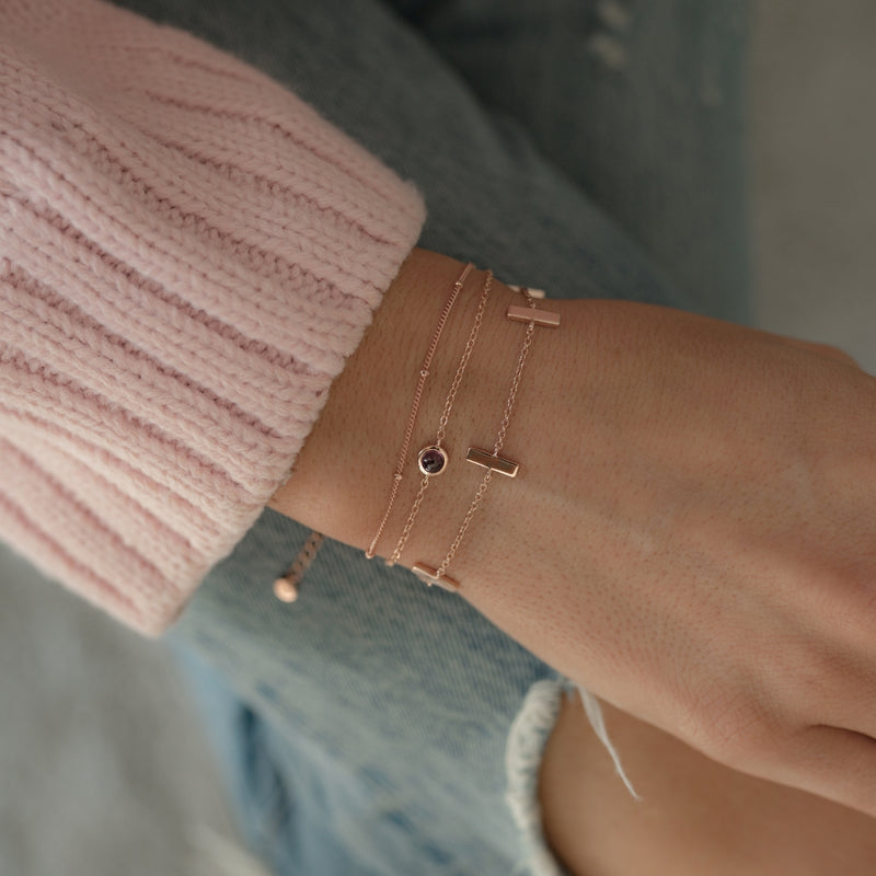 Armband Sterling Silber roségold Granat