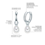 Creolen Sterling Silber Süßwasser-Zuchtperle weiß