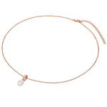 Kette mit Anhänger Sterling Silber roségold Süßwasser-Zuchtperle weiß Zirkonia weiß