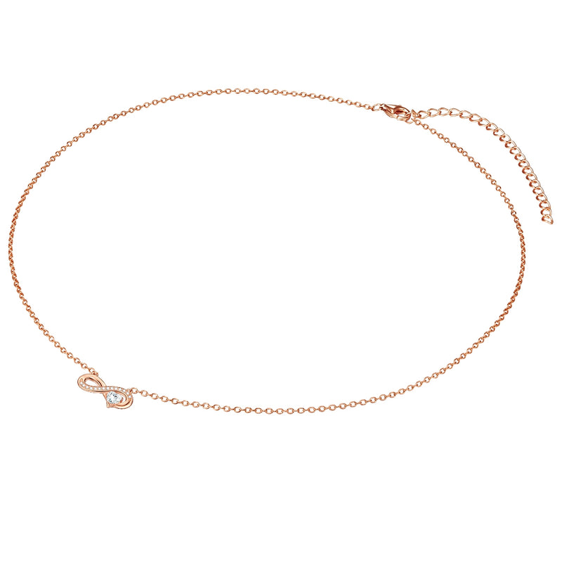 Kette mit Anhänger Sterling Silber roségold Zirkonia weiß