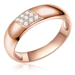 Ring Sterling Silber roségold Zirkonia weiß