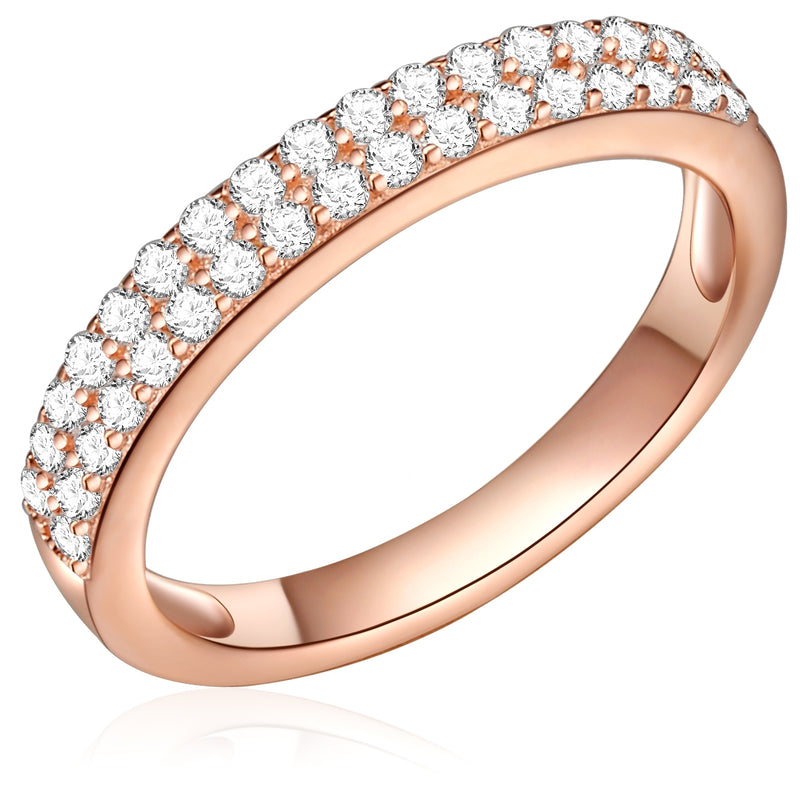 Ring Sterling Silber roségold Zirkonia weiß