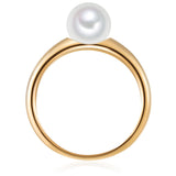 Ring Sterling Silber gelbgold Süßwasser-Zuchtperle weiß