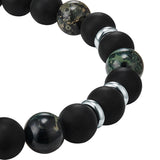 Armband Achat schwarz Bird Stone grün
