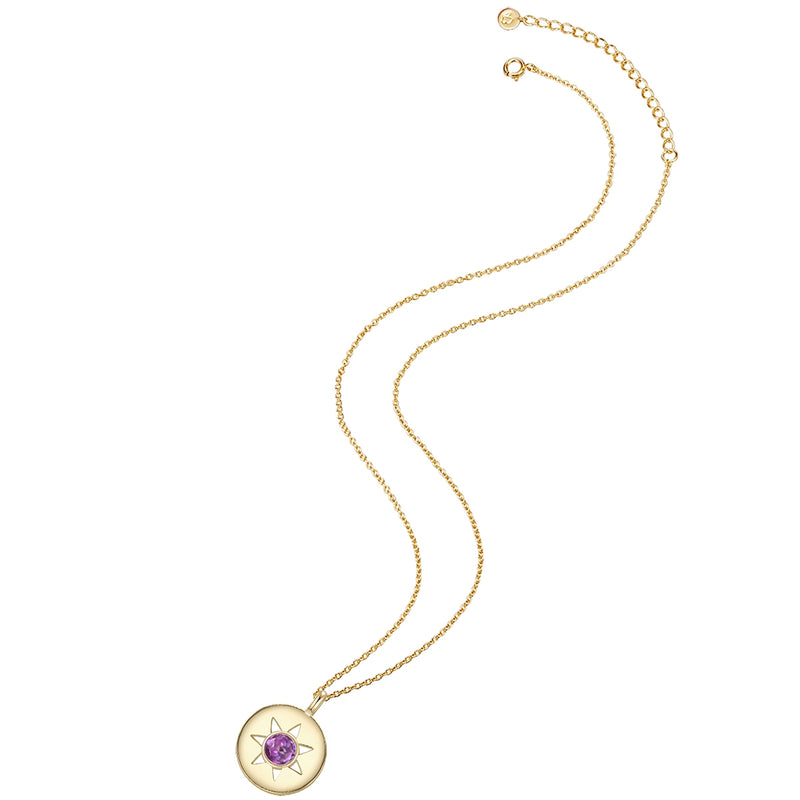 Kette mit Anhänger Sterling Silber gelbgold Amethyst