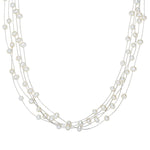 Kette Sterling Silber Süßwasser-Zuchtperle weiß