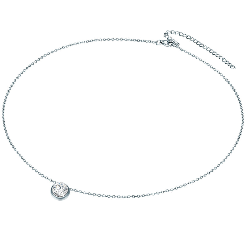 Set (Kette+Ohrstecker) 
 Sterling Silber verziert mit Kristallen von Swarovski® weiß