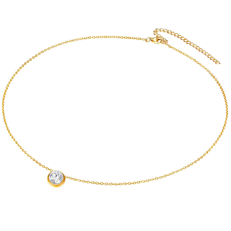 Set (Kette+Ohrstecker) 
 Sterling Silber gelbgold verziert mit Kristallen von Swarovski® weiß