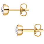 Set (Kette+Ohrstecker) 
 Sterling Silber gelbgold verziert mit Kristallen von Swarovski® weiß