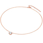 Set (Kette+Ohrstecker) 
 Sterling Silber roségold verziert mit Kristallen von Swarovski® weiß