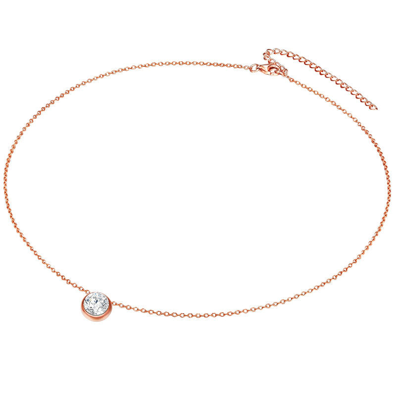 Set (Kette+Ohrstecker) 
 Sterling Silber roségold verziert mit Kristallen von Swarovski® weiß