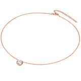 Set (Kette+Ohrstecker) Sterling Silber roségold verziert mit Kristallen von Swarovski® weiß