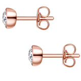 Set (Kette+Ohrstecker) Sterling Silber roségold verziert mit Kristallen von Swarovski® weiß