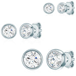 3er Set Ohrstecker Sterling Silber verziert mit Kristallen von Swarovski® weiß