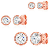 3er Set Ohrstecker Sterling Silber verziert mit Kristallen von Swarovski® weiß