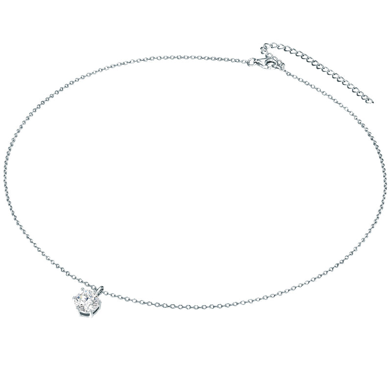 Set (Kette+Ohrstecker) 
 Sterling Silber verziert mit Kristallen von Swarovski® weiß