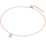 Set (Kette+Ohrstecker) Sterling Silber roségold verziert mit Kristallen von Swarovski® weiß