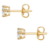 Set (Kette+Ohrstecker) Sterling Silber gelbgold verziert mit Kristallen von Swarovski® weiß