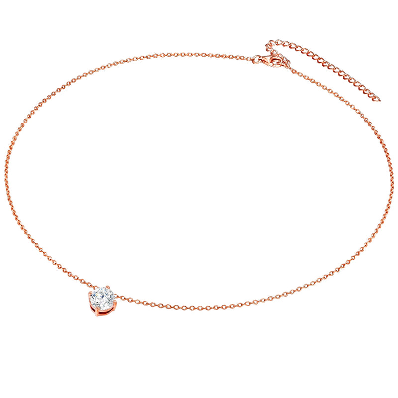 Set (Kette+Ohrstecker) 
 Sterling Silber roségold verziert mit Kristallen von Swarovski® weiß