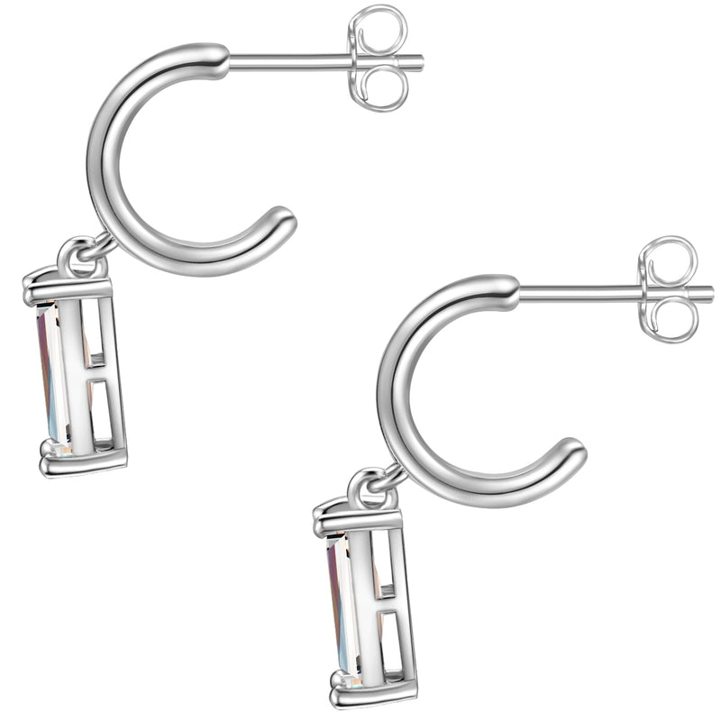 Creolen Sterling Silber Zirkonia weiß
