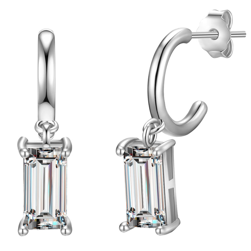 Creolen Sterling Silber Zirkonia weiß
