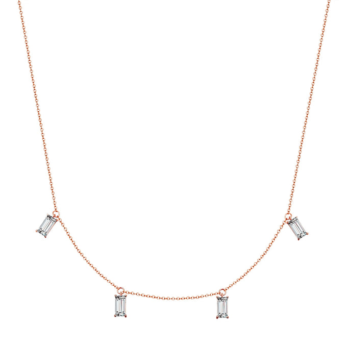 Kette Sterling Silber roségold Zirkonia weiß