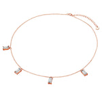 Kette Sterling Silber roségold Zirkonia weiß