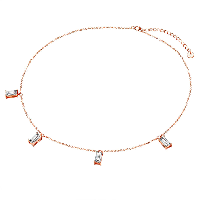 Kette Sterling Silber roségold Zirkonia weiß
