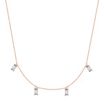 Kette Sterling Silber roségold Zirkonia weiß