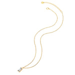 Kette mit Anhänger Sterling Silber gelbgold Zirkonia weiß