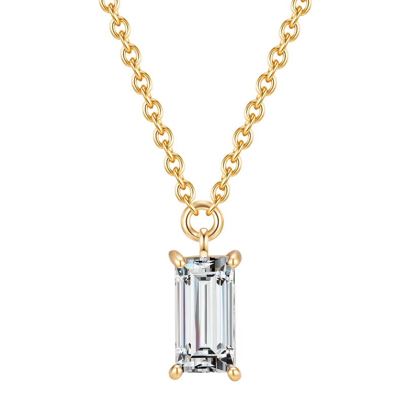 Kette mit Anhänger Sterling Silber gelbgold Zirkonia weiß