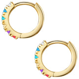 Klappcreolen Sterling Silber gelbgold Zirkonia bunt