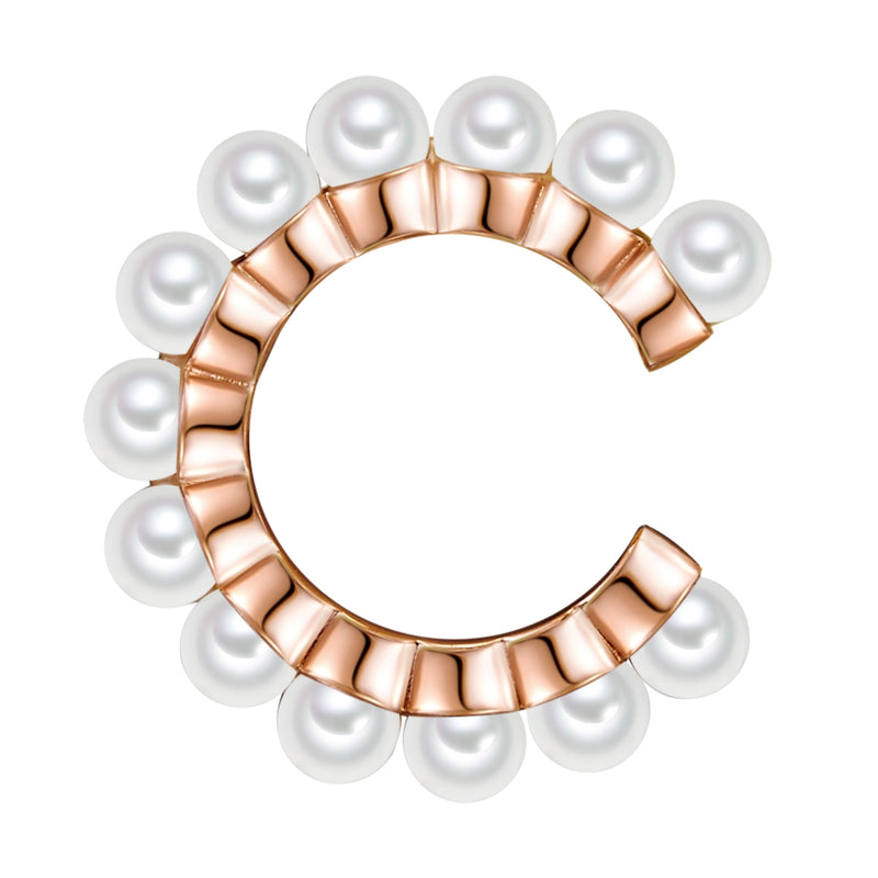Ohrklemme Sterling Silber roségold Muschelkernperle weiß
