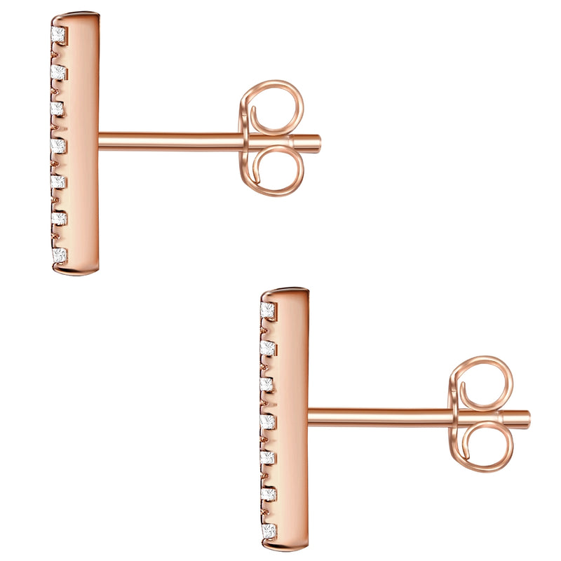 Ohrstecker Sterling Silber roségold Zirkonia weiß