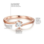 Ring Sterling Silber roségold Zirkonia weiß