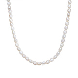 Kette Sterling Silber gelbgold Süßwasser-Zuchtperle weiß