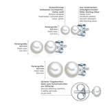 3er Set Ohrstecker Sterling Silber Süßwasser-Zuchtperle weiß