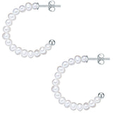 Creolen Sterling Silber Süßwasser-Zuchtperle weiß