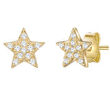 Ohrstecker Sterling Silber gelbgold Zirkonia weiß