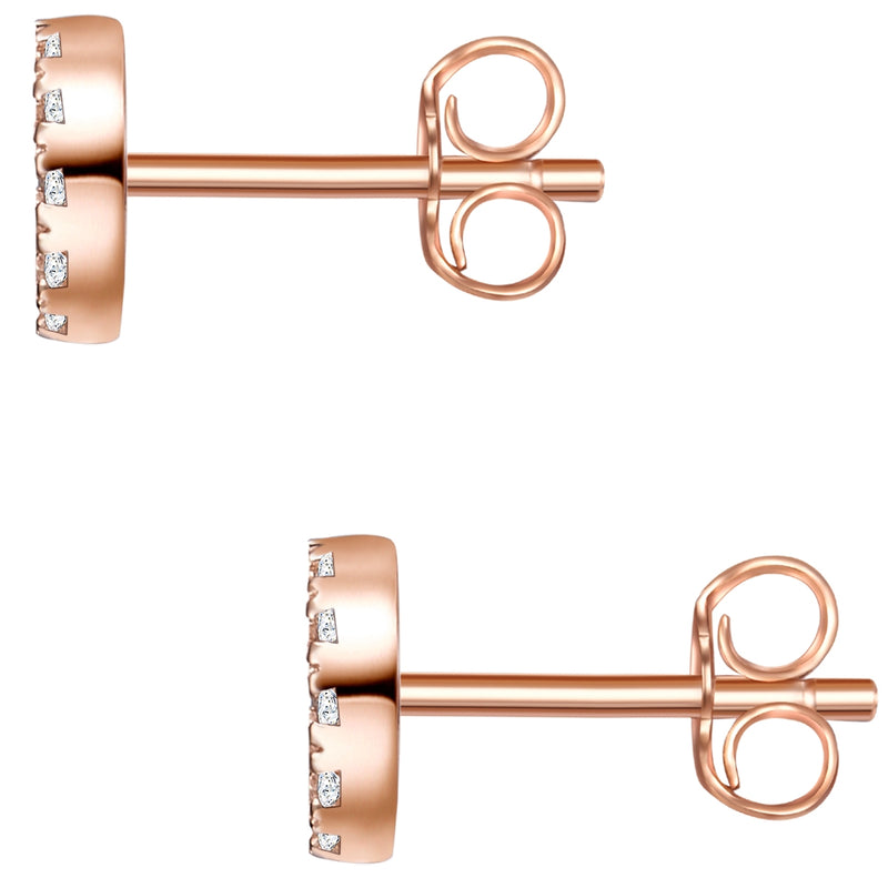 Ohrstecker Sterling Silber roségold Zirkonia weiß