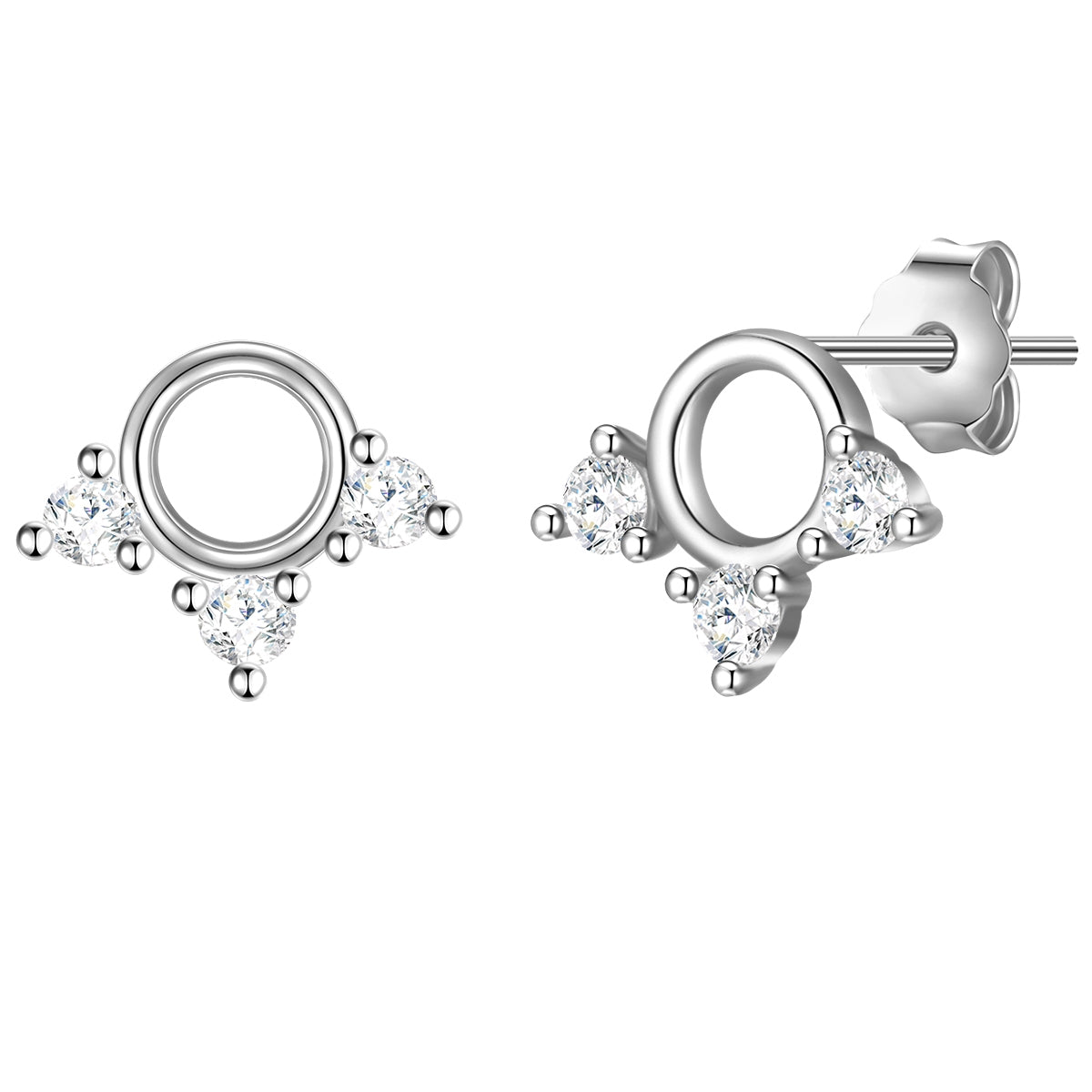 Ohrstecker Sterling Silber Zirkonia weiß