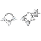 Ohrstecker Sterling Silber Zirkonia weiß