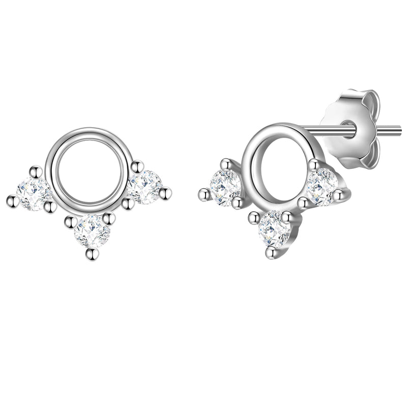 Ohrstecker Sterling Silber Zirkonia weiß