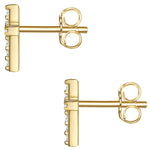 Ohrstecker Sterling Silber gelbgold Topas weiß