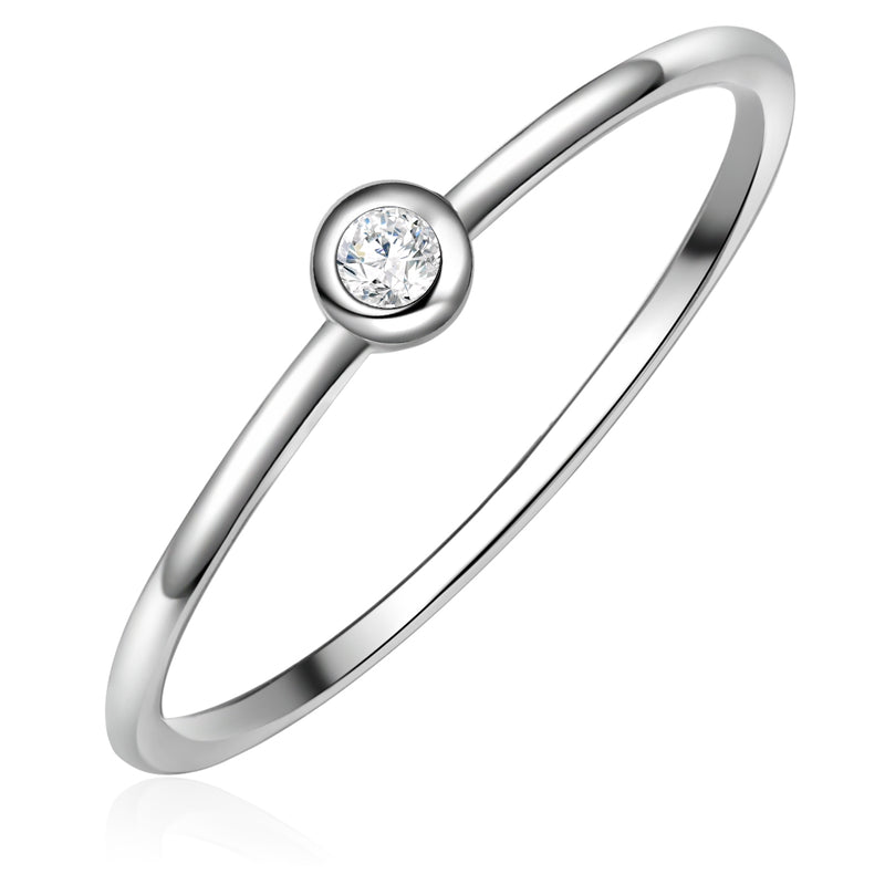 Ring Sterling Silber Zirkonia weiß