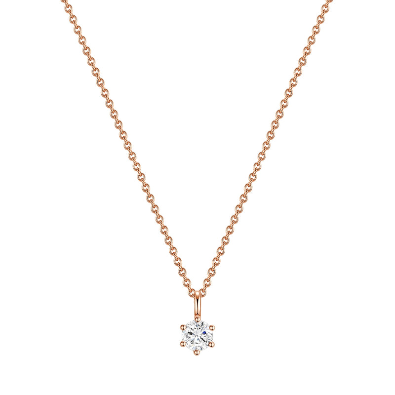 Kette mit Anhänger Sterling Silber roségold Zirkonia weiß
