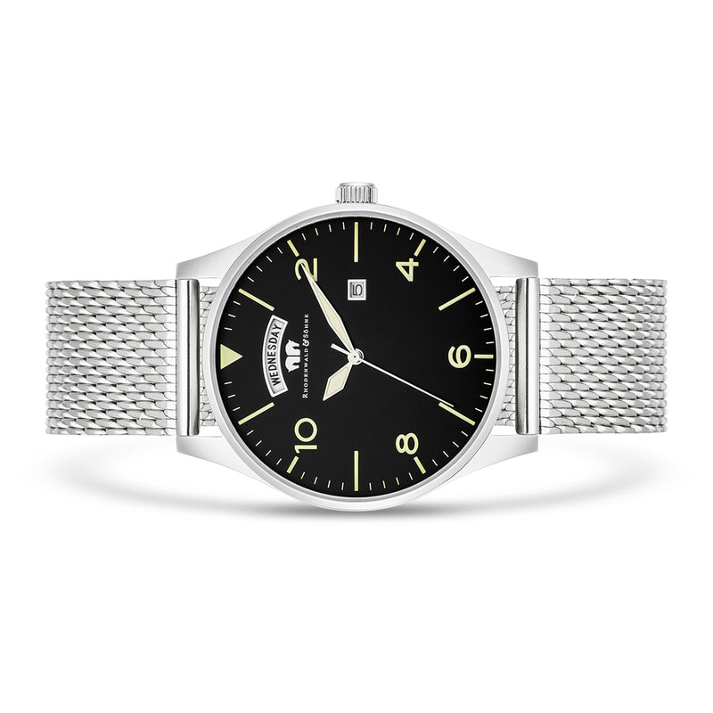 Herren Chronograph silber Edelstahl silber