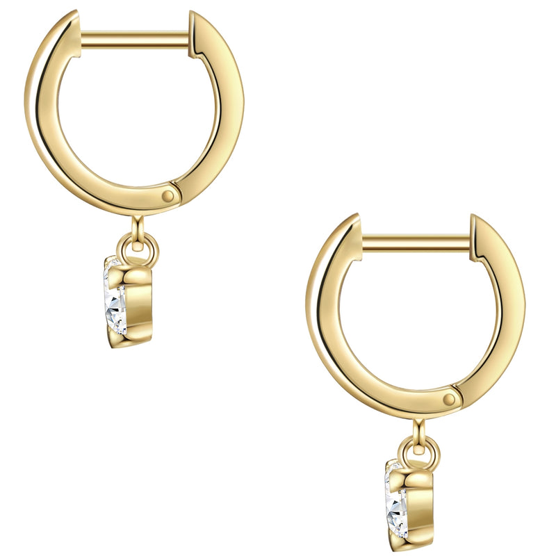 Creolen Sterling Silber gelbgold Zirkonia weiß