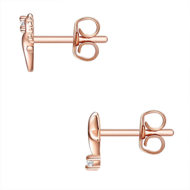 Ohrstecker Sterling Silber roségold Zirkonia weiß
